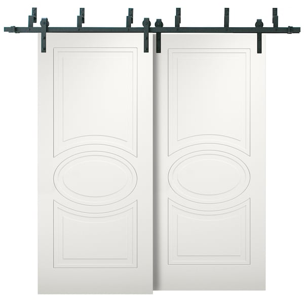 Vdomdoors Barn Bypass Interior Door, 48" x 96", White MELA7001BBB-WS-4896 - main